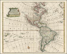 South America and America Map By Emanuel Bowen