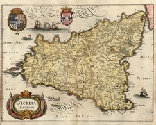 Europe, Italy, Mediterranean and Balearic Islands Map By Matthaeus Merian