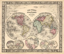 World and World Map By Samuel Augustus Mitchell Jr.