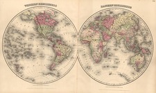 World and World Map By G.W.  & C.B. Colton