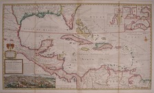 Southeast, Texas, Caribbean and Central America Map By Hermann Moll