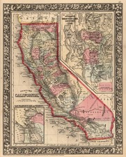 California Map By Samuel Augustus Mitchell Jr.