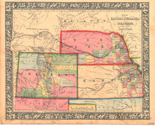 Plains, Southwest and Rocky Mountains Map By Samuel Augustus Mitchell Jr.