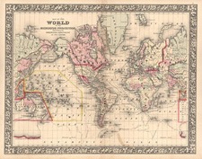 World and World Map By Samuel Augustus Mitchell Jr.