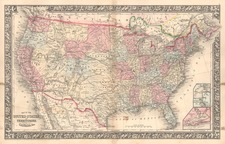 United States Map By Samuel Augustus Mitchell Jr.