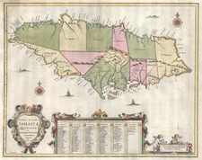 Caribbean Map By John Ogilby