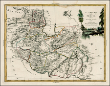 Central Asia & Caucasus and Middle East Map By Antonio Zatta