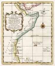 Africa and East Africa Map By Jacques Nicolas Bellin