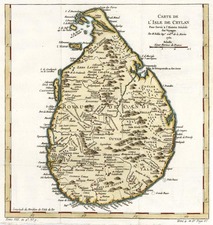 Asia, India and Other Islands Map By Jacques Nicolas Bellin