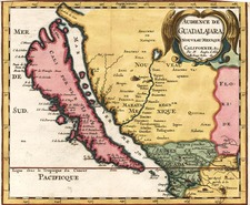 Southwest, Mexico, Baja California and California Map By Nicolas Sanson