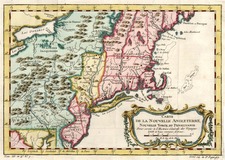 New England and Mid-Atlantic Map By Jacques Nicolas Bellin