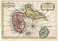 Caribbean Map By Jacques Nicolas Bellin