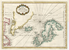 World, Atlantic Ocean, Europe, British Isles, Scandinavia and Balearic Islands Map By Jacques Nicolas Bellin