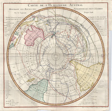 World, Polar Maps, Australia & Oceania, Australia and Oceania Map By Jacques Nicolas Bellin