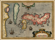 Asia, Japan and Korea Map By Abraham Ortelius