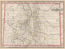 Southwest and Rocky Mountains Map By George F. Cram