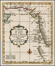 Asia, India and Middle East Map By Jacques Nicolas Bellin