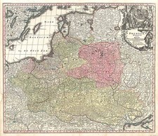 Europe, Poland, Russia, Baltic Countries and Germany Map By Matthaus Seutter