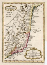 South America and Brazil Map By Jacques Nicolas Bellin