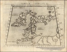 Europe and British Isles Map By Girolamo Ruscelli