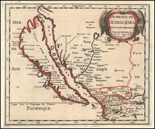 Southwest, Mexico, Baja California and California Map By Nicolas Sanson