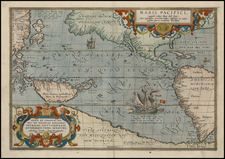 World, Western Hemisphere, Polar Maps, South America, Pacific and America Map By Abraham Ortelius