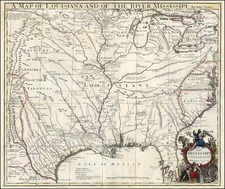 South, Texas, Midwest and Plains Map By John Senex