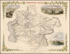 Asia, India, Central Asia & Caucasus and Russia in Asia Map By John Tallis