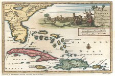 Southeast and Caribbean Map By Pieter van der Aa