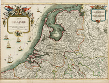Netherlands and Germany Map By Pierre-Nicolas Buret de  Longchamps