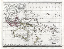 Asia, Southeast Asia, Australia & Oceania, Australia, Oceania and Hawaii Map By Alexandre Emile Lapie