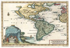 South America and America Map By Pieter van der Aa