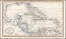 South, Southeast, Caribbean and Central America Map By Charles Dilly