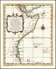 Africa and East Africa Map By Jacques Nicolas Bellin