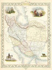 Asia, Central Asia & Caucasus and Middle East Map By John Tallis