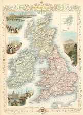 Europe and British Isles Map By John Tallis