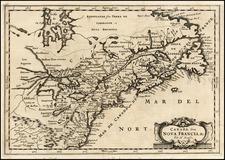 New England, Midwest and Canada Map By Nicolas Sanson