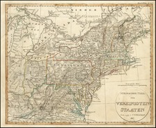 United States, Mid-Atlantic and Midwest Map By Adolf Stieler