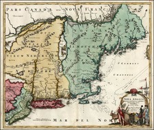 New England and Mid-Atlantic Map By Johann Baptist Homann