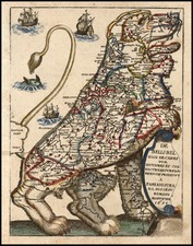 Europe, Netherlands, Comic & Anthropomorphic and Curiosities Map By Famiani Strada