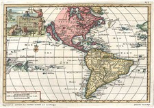 South America and America Map By Pieter van der Aa