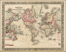 World and World Map By Samuel Augustus Mitchell Jr.