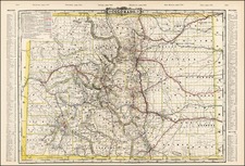 Southwest and Rocky Mountains Map By George F. Cram