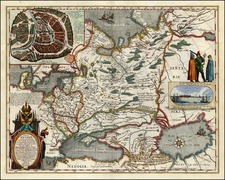 Europe, Poland, Russia, Baltic Countries, Asia, Central Asia & Caucasus and Russia in Asia Map By Willem Janszoon Blaeu