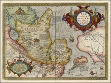 Asia, Japan, Central Asia & Caucasus and California Map By Abraham Ortelius