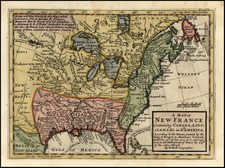 United States, Midwest, Plains and Canada Map By Herman Moll