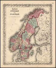 Europe and Scandinavia Map By Joseph Hutchins Colton