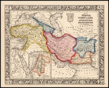 Asia, Central Asia & Caucasus and Turkey & Asia Minor Map By Samuel Augustus Mitchell Jr.
