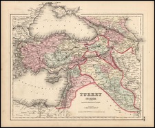 Europe, Turkey, Mediterranean, Asia and Turkey & Asia Minor Map By Joseph Hutchins Colton