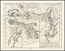 World, Polar Maps, Asia, China, Japan and Russia in Asia Map By Denis Diderot / Didier Robert de Vaugondy